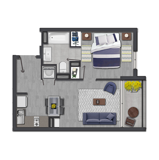 Departamentos 1D+1B - Edicio Los Acacios