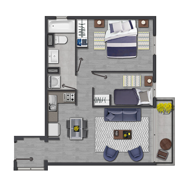 Departamentos 2D+1B - Edicio Los Acacios